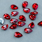 Кабошон стекло Кристалл, каплевидный, цвет Lt.Siam, 14х10 мм