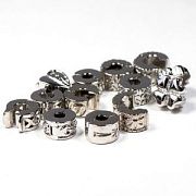 ЕС бусина-застежка, цвет платина, 9х5 мм