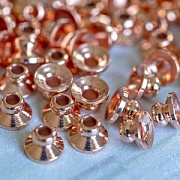 Шапочка для бусин "Белл", цвет розовое золото, 6х4 мм