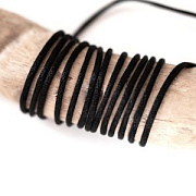 Шнур атласный, цвет черный, 1.5 мм, уп 20 м