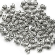 Бусина, металл "Рыбка", цвет античное серебро, 12x8x4 мм