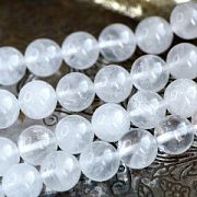 Бусина кварц 10, цвет белый, 10 мм (стренд 10 шт.)