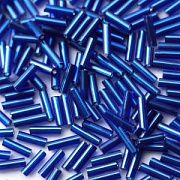 Бисер "Радуга", стеклярус, цвет синий электрик/серебряный (уп 7 г)