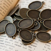 Сеттинг овальный "Симпл", цвет античная бронза, 24х16х2 мм