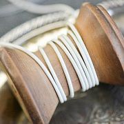 Шнур кожаный, цвет айвори, диаметр 1.5 мм