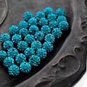 Бусина "Шамбала" 10, цвет бирюзовый, 10 мм