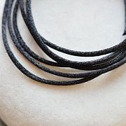 Шнур атласный для кумихимо, цвет черный, 1.5 мм