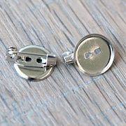 Основа для броши, цвет платина, 13х6 мм