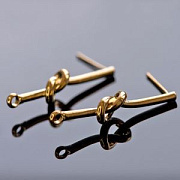 Пуссеты "Канат", позолота, 28x15x7 мм