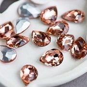 Кабошон стекло Кристалл, каплевидный, цвет Champagne, 14х10 мм