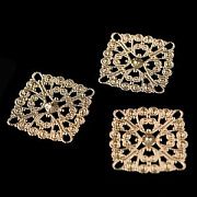 Коннектор "Филигрань ромбус", цвет золото, 35x0.8 мм 