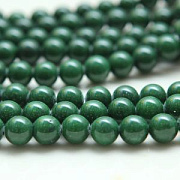 Бусина имитация нефрита 8, цвет зеленый, колорир., 8 мм (стренд 12 шт.)