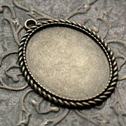 Сеттинг овальный "Катри", цвет античная бронза, 51x37x2 мм