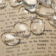 Кабошон стеклянный, овальный, прозрачный, 18х13 мм