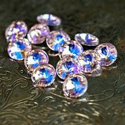 Кабошон стекло Риволи, цвет Lt.Pink AB, 12 мм