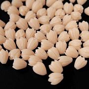 Бусина им.коралла "Тюльпан", цвет св.персиковый, 8-8.5x6.5-7 мм