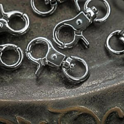 Карабин, цвет платина, для брелоков, 30 мм