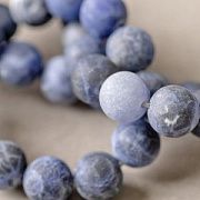 Бусина содалит 10, матовый, цвет синий,10 мм (стренд 6 шт.)