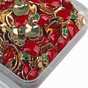 Подвеска металл "Яблочко", эмаль, цвет красный, 15x12x3 мм