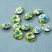 Кабошон стекло Риволи, цвет Jonquil AB, 12 мм