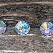 Кабошон стекло Риволи, цвет радужный, 12 мм