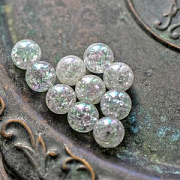 Бусина, акрил "Кракле", цвет прозрачный АВ, 14 мм