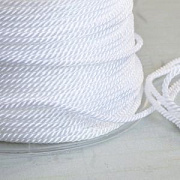 Шнур витой из нейлона, цвет белый, 1.5 мм