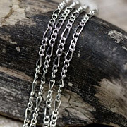 Цепочка "Фигаро", цвет серебро, звено 3.5x0.8 мм