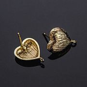 Пуссеты "Харт-скратч", позолоченные, 16x13.5 мм