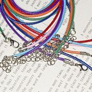 Основа для ожерелья с замком, вощеный шнур, цветовой микс, 460х2 мм