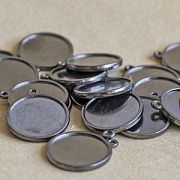 Сеттинг круглый "Слайс", цвет черный, 29х25х2 мм