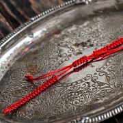 Основа для браслета "Wicker", плетеный, цвет красный, 145-155x5x2 мм