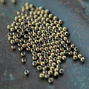 Бусина, стекло "Металлик", цвет светло-золотой, 2.5 мм (уп 100 +/-10 шт)