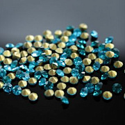 Стразы горный хрусталь, цвет аквамарин, 2.8 мм (уп 10 шт)