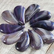 Подвеска агат каплевидная, цвет фиолетовый, 40x18x5 мм