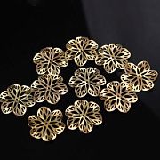Коннектор "Филигрань анемон", цвет золото, 21x2 мм 
