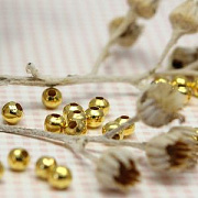 Бусина, металл "Симпл", цвет золото, 4 мм (уп 30 шт)