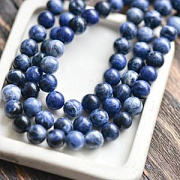 Бусина содалит 10, цвет синий, 10 мм (стренд 10 шт.)