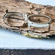 Цапы для стразов овальные, открытые, платина, 30х20 мм