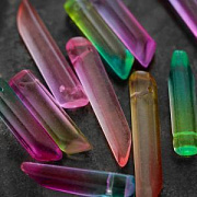 Подвеска стеклянная "Пуля", цветовой микс, 25-40x7-8x6-7 мм