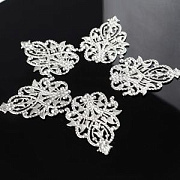 Коннектор "Филигрань прециоза", цвет платина, 48x35x2 мм 