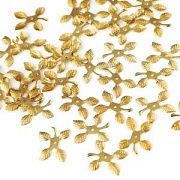Шапочка для бусин "Листья", цвет золото, 21x18x1 мм