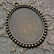 Сеттинг овальный "Буль", цвет античная бронза, 57x43x2.5 мм