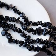 Бусина, стекло осколки, цвет черный, 5-8 мм (уп. 20 гр.)