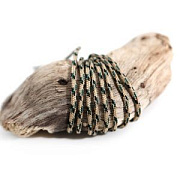 Шнур, полиэстер, паракорд, цвет бежевый/черный, 2 мм  