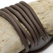 Шнур резиновый, с отверстием, цвет коричневый, 4 мм