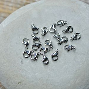 Замочек-лобстер, цвет стальной, 9x6x3 мм