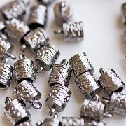 Концевик для шнура "Туесок", цвет черный, 13x8.5 мм