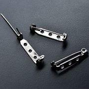 Основа для броши "Ланча" с поворотным механизмом, цвет платина, 27x5 мм