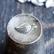 Подвеска металлическая "Листик березы", цвет платина, 14x7x2.5 мм